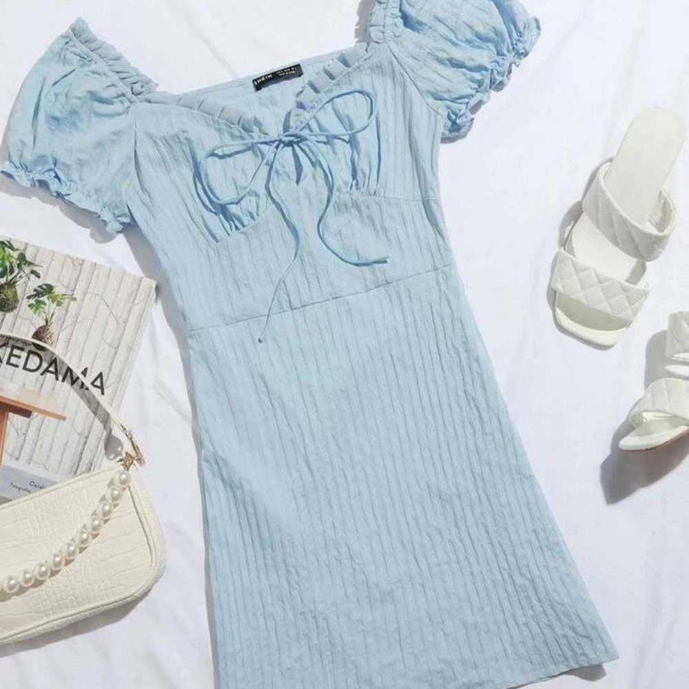 🦋 SHEIN Light Blue Midi Dress